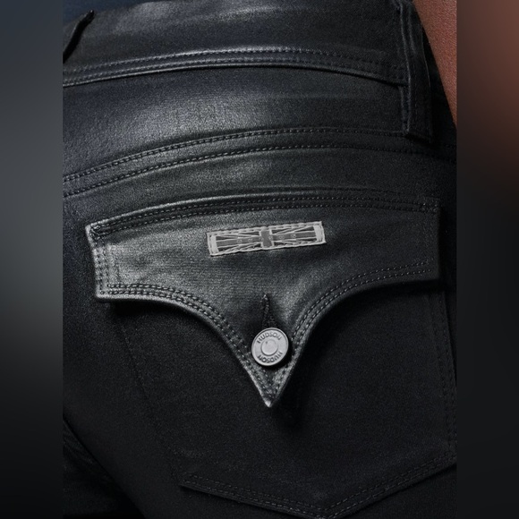 Hudson Jeans Beth Coated Black Beauty Mid-Rise Baby Bootcut Jean - Picture 11 of 13